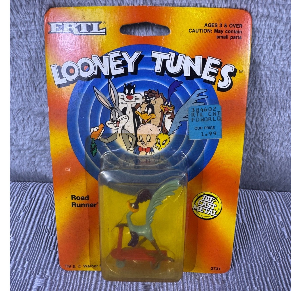 Vintage 1989 Ertl Looney Tunes Road Runner Die-Cast Metal Figure Sealed 2731